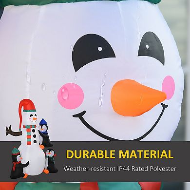 Homcom 6' Christmas Inflatables Outdoor Decorations Snowman With Penguins