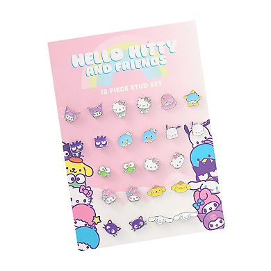 Official Sanrio Hello Kitty & Friends 12-Pair Stud Earring Set