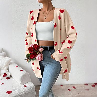 Womens Cute Heart Cardigans