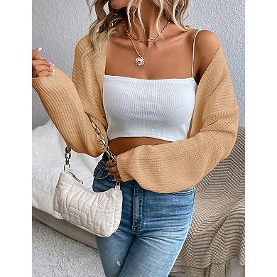 Women's Bolero Shrug Long Sleeve Open Front Cardigan Knit Crop Sweater