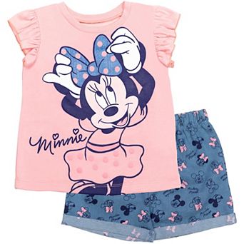 Disney Minnie Mouse 2 pc Graphic T-Shirt and Shorts Set