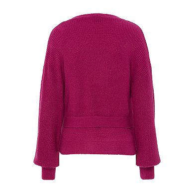 Lascana Women's Ribbed Wrap Look Sweater