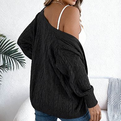 Women's Longline Open Front Cardigan Long Sleeve Cover Up