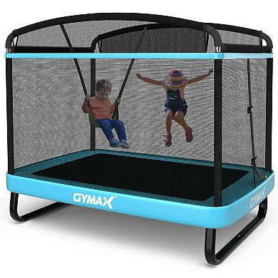 Gymax Recreational Kids Trampoline w/ Swing Safety Enclosure Indoor/Outdoor