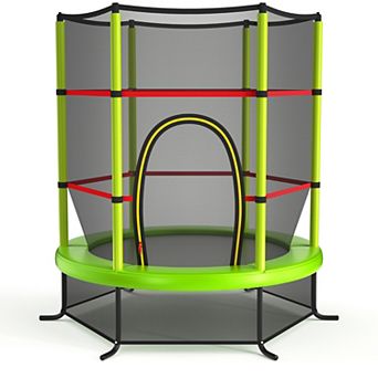 Gymax Kids Recreational Trampoline w/ Enclosure Net Toddler