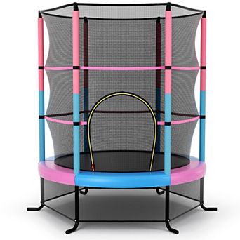 Gymax Kids Recreational Trampoline w/ Enclosure Net Toddler