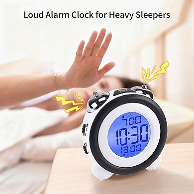 Loud Alarm Clock for Heavy Sleepers, Dual Alarms, Backlight, Creative Design 4.3"L x 2.4"W x 4.3"H