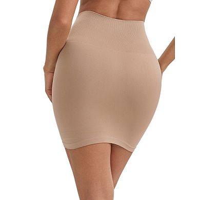 Women's Half Slip with Leggings Hip-Lifting Tummy Control High-Waisted Above Knee Tight Underskirt
