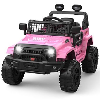 12V Kids Ride On Truck, Electric Car w/Remote, 3 Speeds, Suspension, Headlights & Music for 4-8