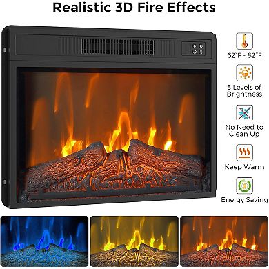 67" Electric Fireplace TV Stand with Mantel & Cabinets, Media Console for Living Room