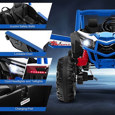 Gymax 24V Kids Ride on UTV w/ 4 x 100W Powerful Engine Remote Control High/Low Speed