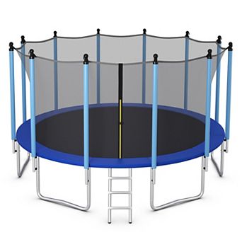 Gymax Jumping Exercise Recreational Bounce Trampoline for Kids w/ Safety Enclosure
