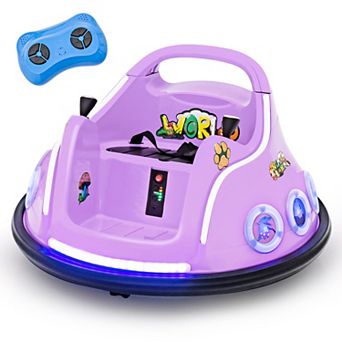 Gymax 12V Kids Ride on Bumper Car Remote Control w/ Flashing LED Light & Music