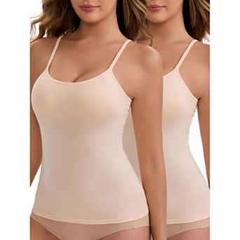 Women's Modal Adjustable Spaghetti Straps Padded Tank Top Round Neck Casual Camisole Multipacks