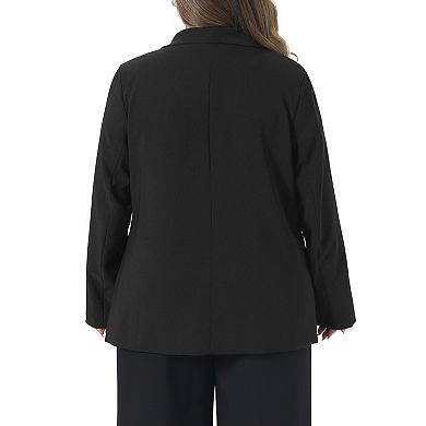 Women's Plus Size Blazers Lapel Button Work Business Casual Outfits Dressy Suit Jacket Blazer