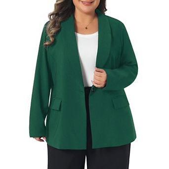 Women's Plus Size Blazers Lapel Button Work Business Casual Outfits Dressy Suit Jacket Blazer