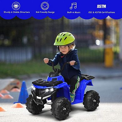 Gymax 6V Battery Powered Kids Ride On ATV 4-Wheeler Quad w/ MP3 & LED Headlight