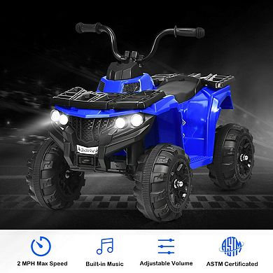 Gymax 6V Battery Powered Kids Ride On ATV 4-Wheeler Quad w/ MP3 & LED Headlight