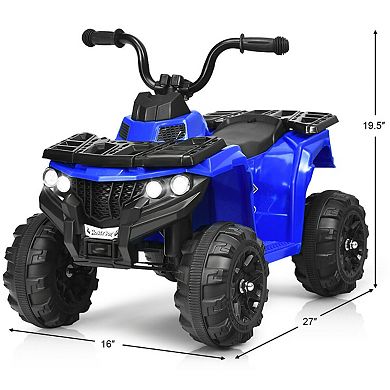 Gymax 6V Battery Powered Kids Ride On ATV 4-Wheeler Quad w/ MP3 & LED Headlight