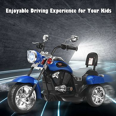 Gymax 6V Kids Ride On Chopper Motorcycle 3 Wheel Trike with Headlight