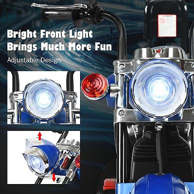 Gymax 6V Kids Ride On Chopper Motorcycle 3 Wheel Trike with Headlight