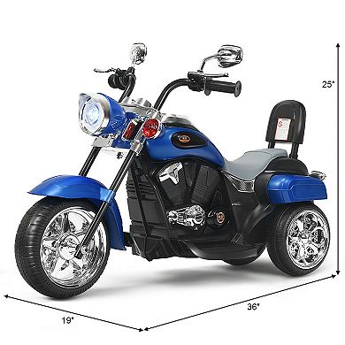 Gymax 6V Kids Ride On Chopper Motorcycle 3 Wheel Trike with Headlight
