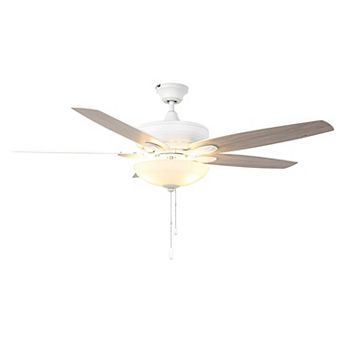 52" Modern Nickel Dual Mounting Ceiling Fan with Light and Pull Chain