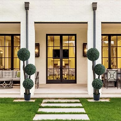 Topiary Trees Artificial Outdoor Milan Grass Ball Fake Greenery