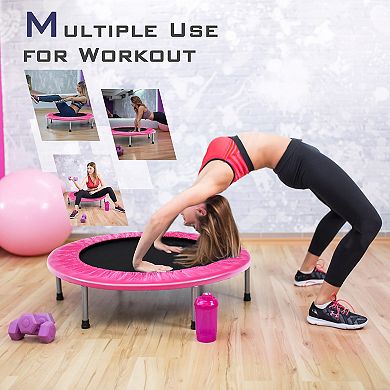 Gymax Mini Folding 36'' Trampoline Portable Recreational Fitness Rebounder
