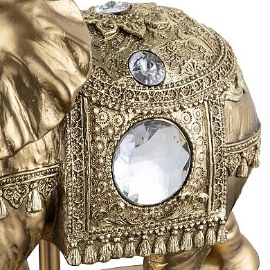 18.5" Detailed Craftsmanship Golden Elephant Table Lamp - Bedside Light