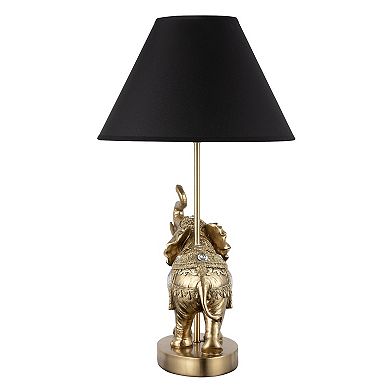 18.5" Detailed Craftsmanship Golden Elephant Table Lamp - Bedside Light