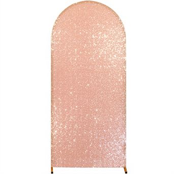 Bling Arch Backdrop Cover, Sequin Wedding Arch Stand Cover With Round Sequins, Zipper Design,7.2FT
