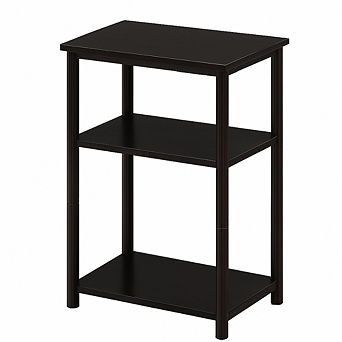 3 tier Side Table with Storage Tall End Table with Metal Frame Small Multifunctional Nightstand