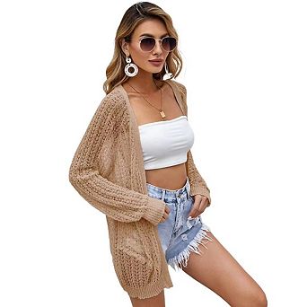Summer Cardigan Women Lightweight Long Sleeve Solid Color Soft Breathable Cover