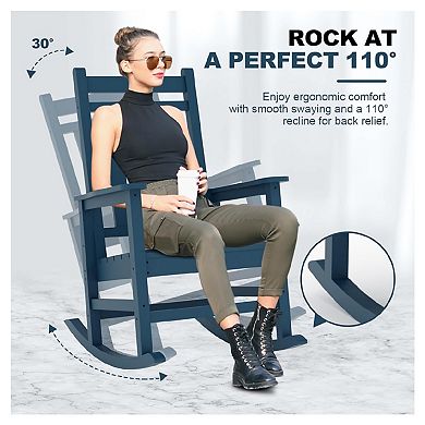 HDPE Rocking Chairs Set of 2, HDPE Oversized Patio Rocking Chairs