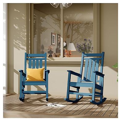 HDPE Rocking Chairs Set of 2, HDPE Oversized Patio Rocking Chairs