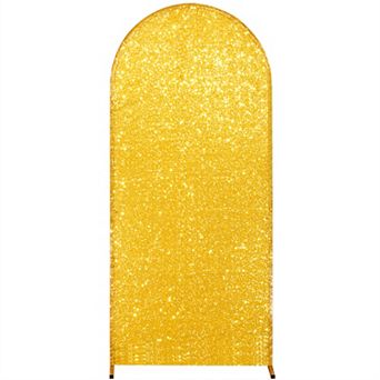 Bling Arch Backdrop Cover, Sequin Wedding Arch Stand Cover With Round Sequins, Zipper Design,6.6FT