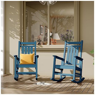 1 Piece Outdoor Rocking Chair, All-Weather Patio Rocking Chairs for Porch, Outdoor Patio Rockers