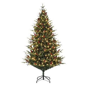 6.5FT Christmas PE and PVC Hybrid Automatic Tree Stand for Winter Holiday Décor