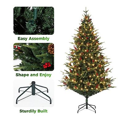 6.5FT Christmas PE and PVC Hybrid Automatic Tree Stand for Winter Holiday Décor
