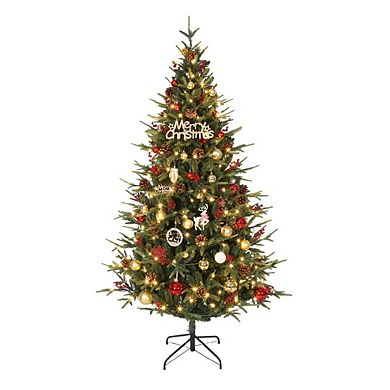 6.5FT Christmas PE and PVC Hybrid Automatic Tree Stand for Winter Holiday Décor