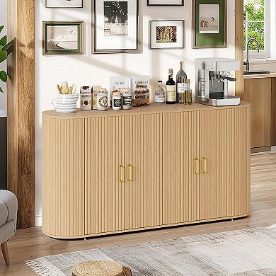 63" Sideboard Buffet Cabinet with Storage,Modern Wooden Sideboard,Media Console Cabinet