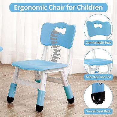 Kids Table and Chairs Set Adjustable Height Toddler Table