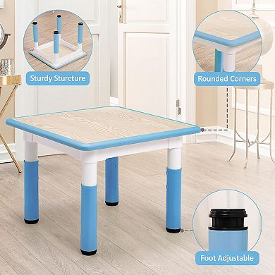 Kids Table and Chairs Set Adjustable Height Toddler Table