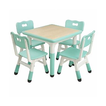 Kids Table and Chairs Set Adjustable Height Toddler Table