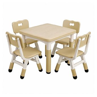Kids Table and Chairs Set Adjustable Height Toddler Table