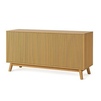 58" Modern Farmhouse Buffet Cabinet Adjustable Shelves Wood Storage Sideboard