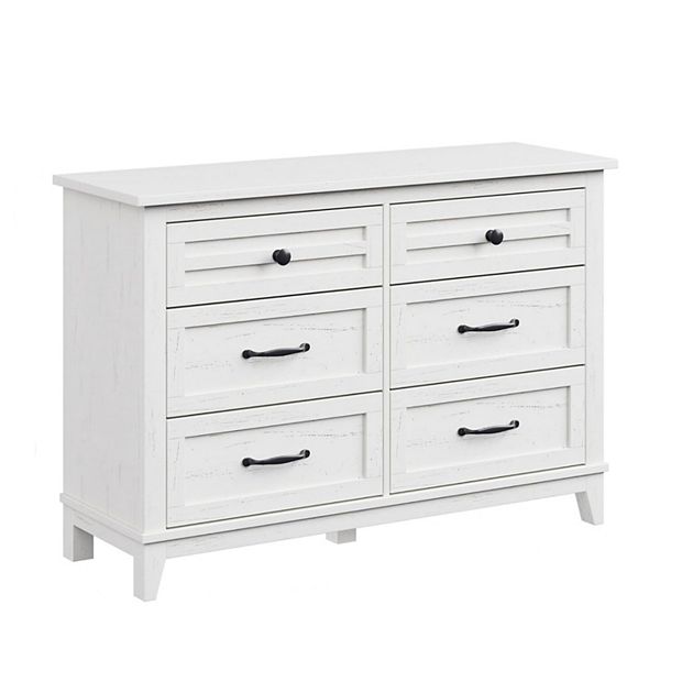 6 Dresser for Bedroom, 47" Wide Drawer Dresser with Storage Freestanding, Wooden Closet Storage - White