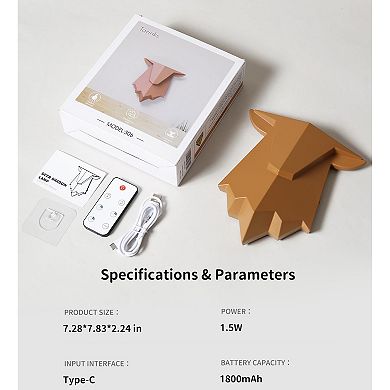 Dimmable Deer Wall Lamp, Antler Wall Lamp with Remote