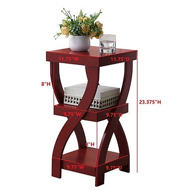 Kings Brand Furniture 3 Tier End Table - Square End Table - Table for Bedroom
